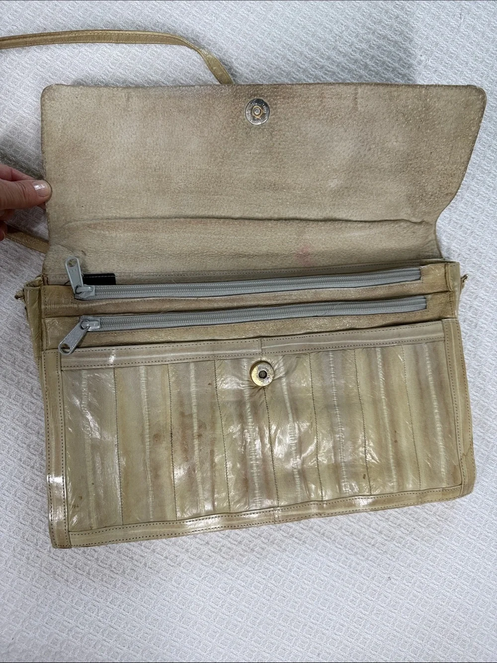 Vintage 80’s Eel skin crossbody bag or clutch